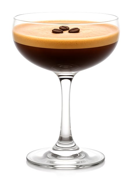 Espresso martini in a vintage coupe