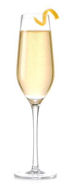 French 75 in a classic champagne flute