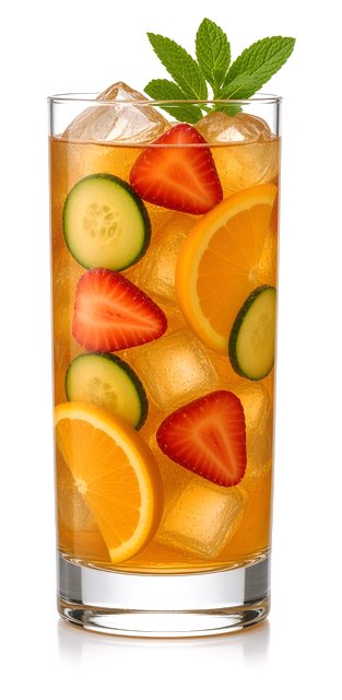 Pimm's punch in a highball