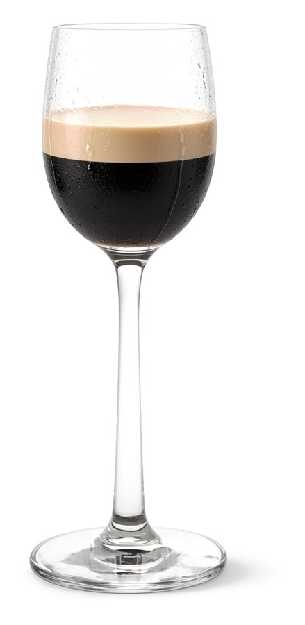 Baby Guinness in our grappa glass
