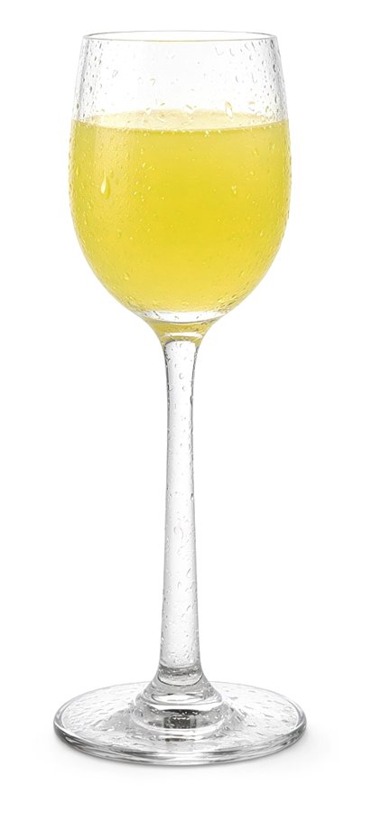 Limoncello in our grappa glass